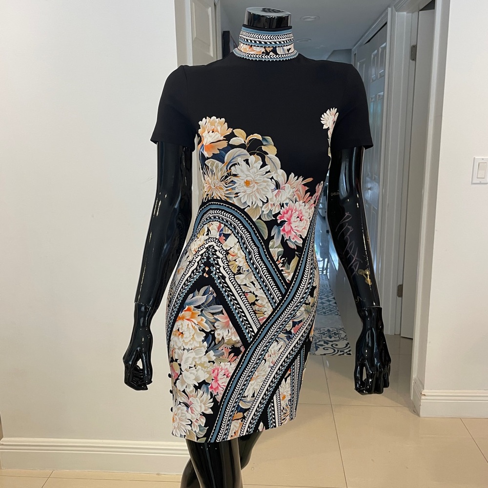 ROBERTO CAVALLI Mini-Dress Size 40 (S) perfect condition . Elegant turtle neck